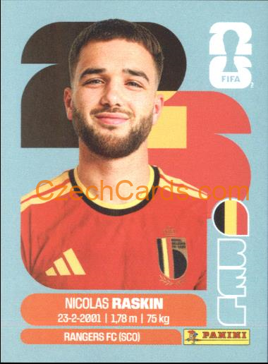 Nicolas Raskin 2026 Panini World Cup Sticker #BEL11