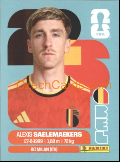 Alexis Saelemaekers 2026 Panini World Cup Sticker #BEL12