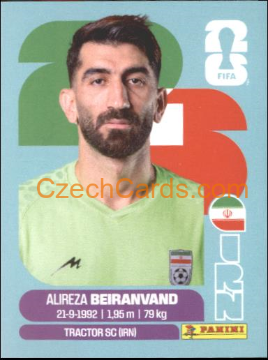 Alireza Beiranvand 2026 Panini World Cup Sticker #IRN2