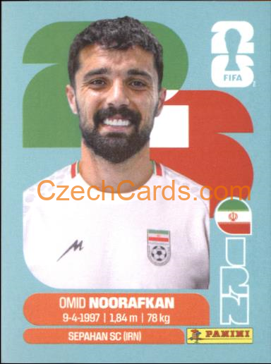 Omid Noorafkan 2026 Panini World Cup Sticker #IRN14