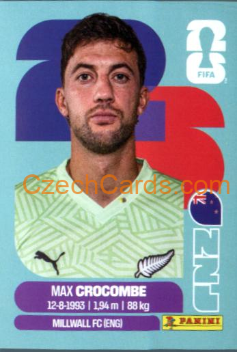 Max Crocombe 2026 Panini World Cup Sticker #NZL2