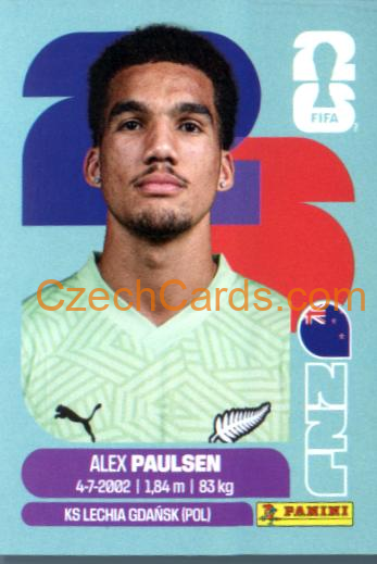 Alex Paulsen 2026 Panini World Cup Sticker #NZL3
