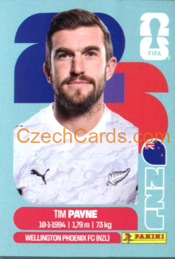 Tim Payne 2026 Panini World Cup Sticker #NZL6