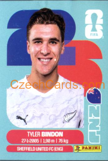 Tyler Bindon 2026 Panini World Cup Sticker #NZL7