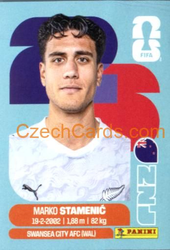 Marko Stamenić 2026 Panini World Cup Sticker #NZL15