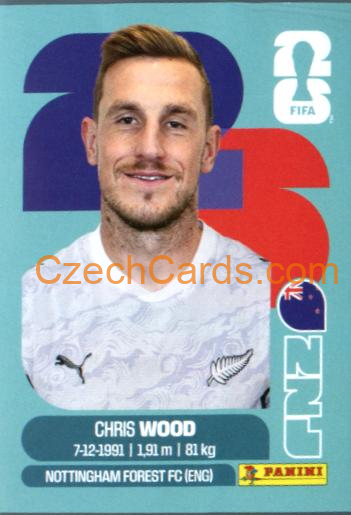 Chris Wood 2026 Panini World Cup Sticker #NZL17