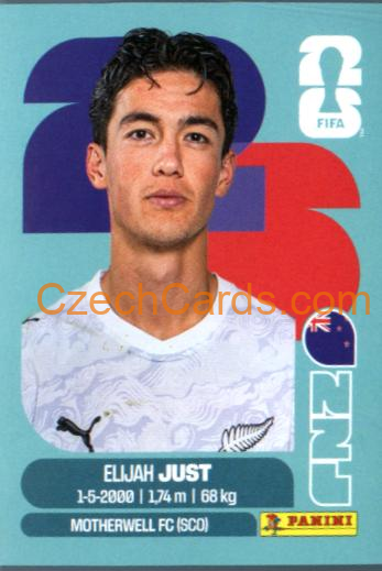 Elijah Just 2026 Panini World Cup Sticker #NZL18