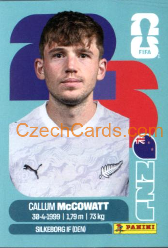 Callum McCowatt 2026 Panini World Cup Sticker #NZL19