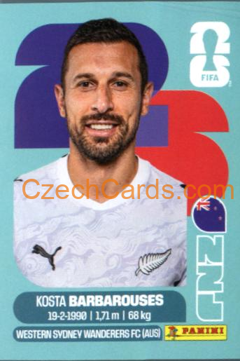 Kosta Barbarouses 2026 Panini World Cup Sticker #NZL20