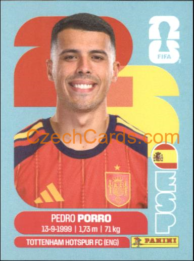 Pedro Porro 2026 Panini World Cup Sticker #ESP6