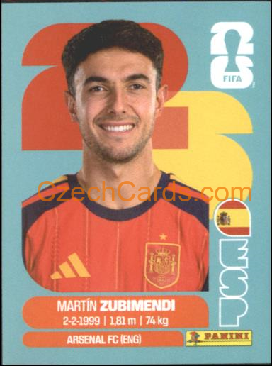 Martín Zubimendi 2026 Panini World Cup Sticker #ESP9