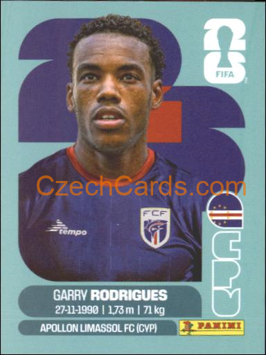 Garry Rodrigues 2026 Panini World Cup Sticker #CPV15