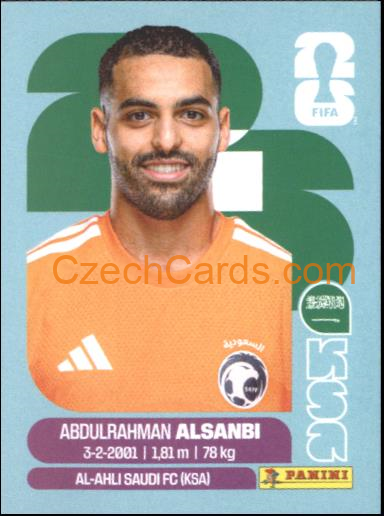 Abdulrahman Al-Sanbi 2026 Panini World Cup Sticker #KSA3