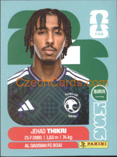 Jihad Thakri 2026 Panini World Cup Sticker #KSA6