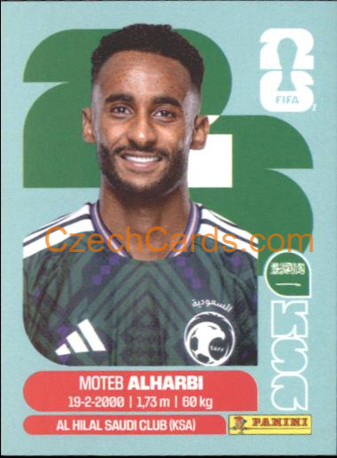 Moteb Al-Harbi 2026 Panini World Cup Sticker #KSA7