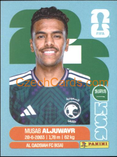 Musab Aljuwayr 2026 Panini World Cup Sticker #KSA9