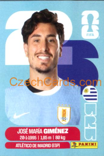 José María Giménez 2026 Panini World Cup Sticker #URU5