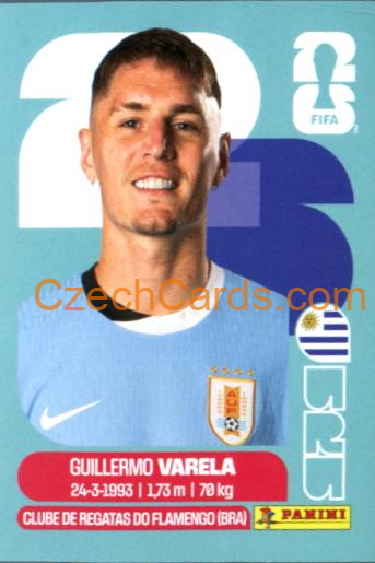 Guillermo Varela 2026 Panini World Cup Sticker #URU8