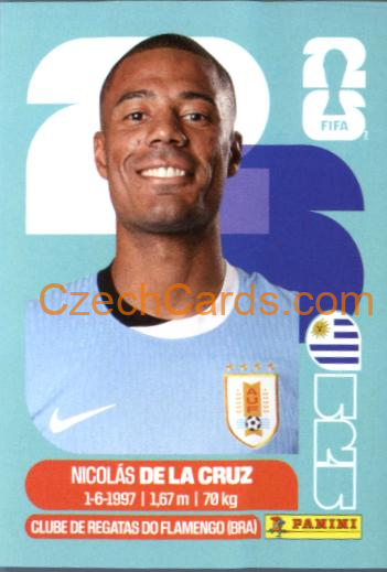 Nicolás de la Cruz 2026 Panini World Cup Sticker #URU15