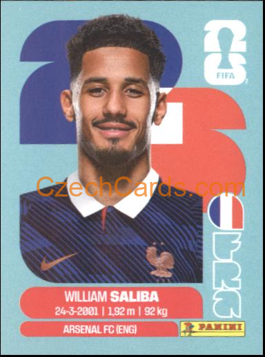 William Saliba 2026 Panini World Cup Sticker #FRA4