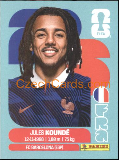 Jules Kounde 2026 Panini World Cup Sticker #FRA5