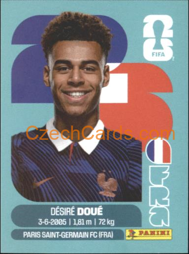Désiré Doué 2026 Panini World Cup Sticker #FRA17