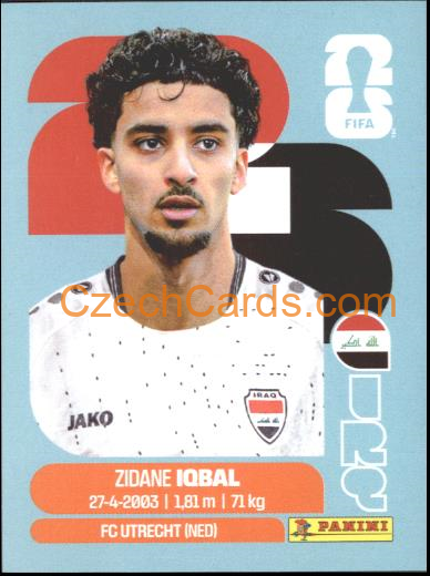 Zidane Iqbal 2026 Panini World Cup Sticker #IRQ9