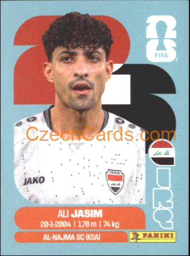Ali Jasim 2026 Panini World Cup Sticker #IRQ12