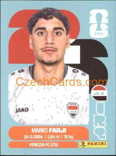 Marko Farji 2026 Panini World Cup Sticker #IRQ16