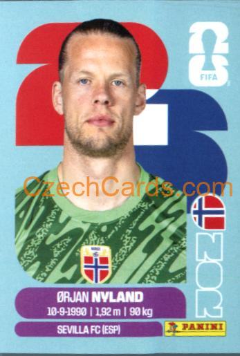Orjan Nyland 2026 Panini World Cup Sticker #NOR2