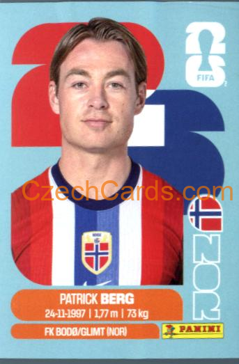 Patrick Berg 2026 Panini World Cup Sticker #NOR14