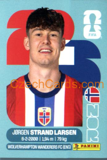 Jorgen Strand Larsen 2026 Panini World Cup Sticker #NOR18