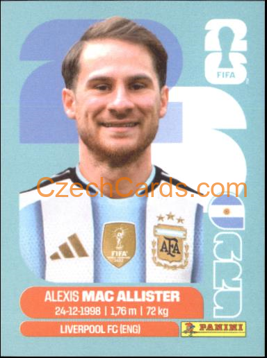 Alexis Mac Allister 2026 Panini World Cup Sticker #ARG9