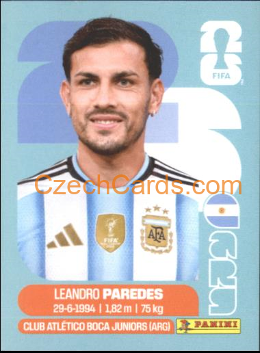 Leandro Paredes 2026 Panini World Cup Sticker #ARG12