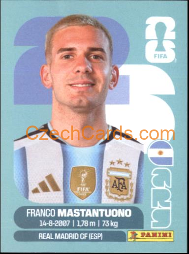 Franco Mastantuono 2026 Panini World Cup Sticker #ARG15