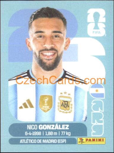 Nico Gonzalez 2026 Panini World Cup Sticker #ARG16