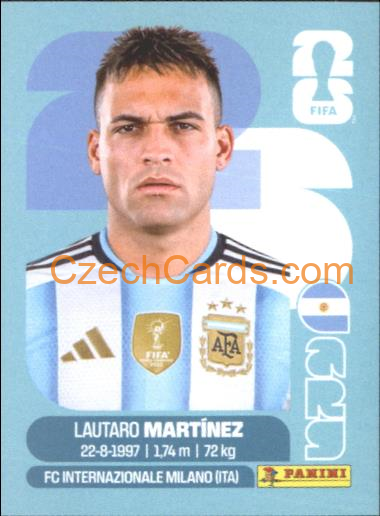 Lautaro Martinez 2026 Panini World Cup Sticker #ARG18