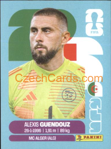 Alexis Guendouz 2026 Panini World Cup Sticker #ALG2