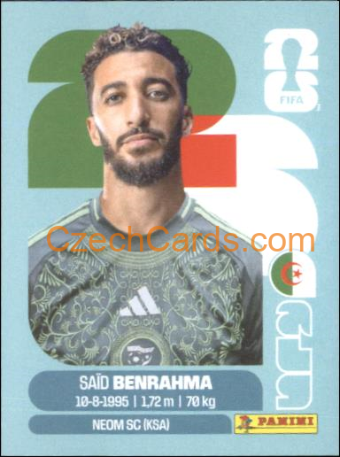 Said Benrahma 2026 Panini World Cup Sticker #ALG16