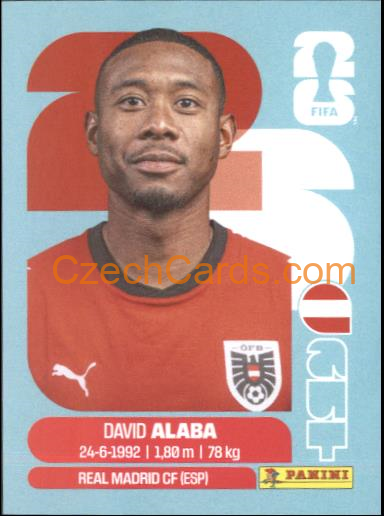 David Alaba 2026 Panini World Cup Sticker #AUT4
