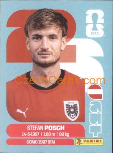 Stefan Posch 2026 Panini World Cup Sticker #AUT7
