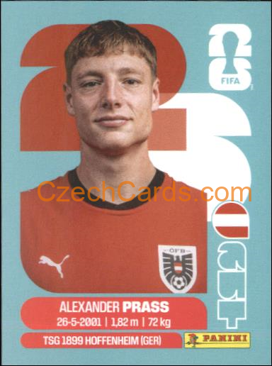 Alexander Prass 2026 Panini World Cup Sticker #AUT9