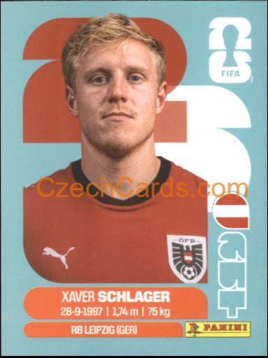 Xaver Schlager 2026 Panini World Cup Sticker #AUT10