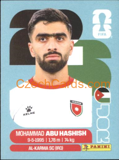 Mohammad Abu Hashish 2026 Panini World Cup Sticker #JOR4