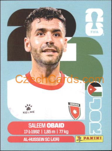 Saleem Obaid 2026 Panini World Cup Sticker #JOR7