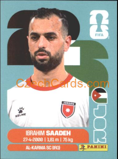 Ibrahim Saadeh 2026 Panini World Cup Sticker #JOR9