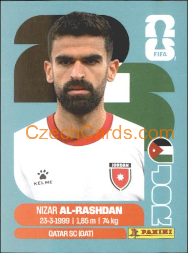 Nizar Al-Rashdan 2026 Panini World Cup Sticker #JOR10