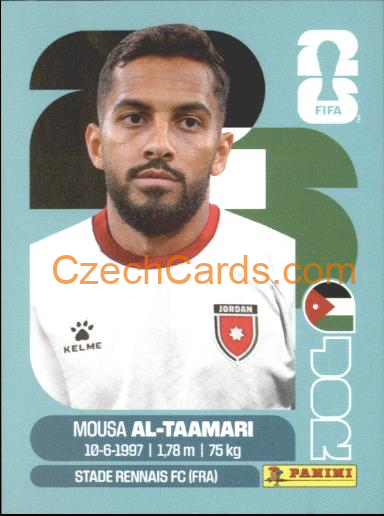 Musa Al-Taamari 2026 Panini World Cup Sticker #JOR15