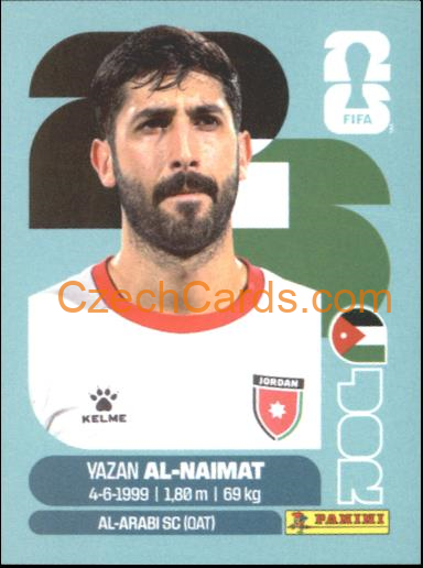 Yazan Al-Naimat 2026 Panini World Cup Sticker #JOR16
