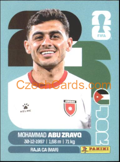 Mohammad Abu Zrayq 2026 Panini World Cup Sticker #JOR19